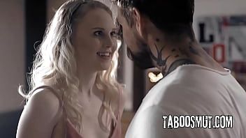 Petite blonde teen fucks with older man