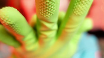 Solo hot masturbation milf in household gloves fetish video arya grander