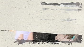 Jazmin modeling a two tone bikini for us