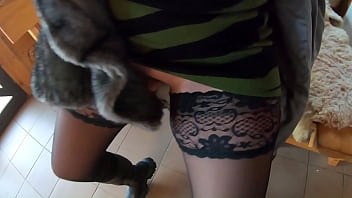 Preview blow job fuck and cum playing with my impotent husband friends while wearing a fur coat ep 240