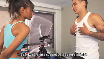 Personal training use his big dick to train a brunette teen girl with big ass