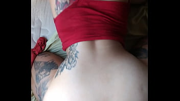 Putting it good in the tattooed girl's ass