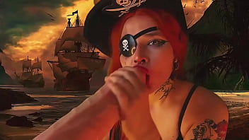 Pirate girl gets wild orgasms from vibrators in all orifices