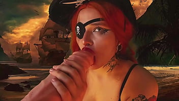 Pirate girl gets wild orgasms from vibrators in all orifices
