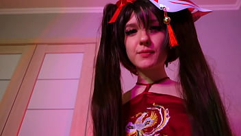 Cosplay girl jumping on cock Cosplay girl jumping on cock