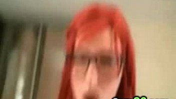 Girlfriend in a red wig has great sex with her man camg8