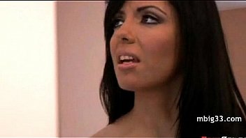 Oiled up hottie fucks a big black cock