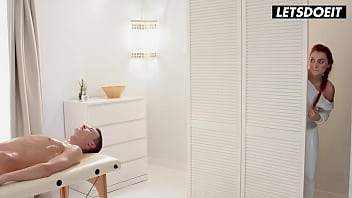 Horny client gets her pussy oiled up and fucked deep letsdoeit