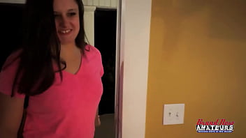 Lovely brunette sarah james gets her pink pussy pounded and swallows cum