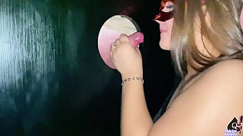 Wife doing glory hole in stranger with cuckold just watching