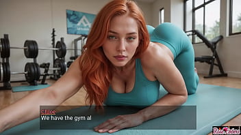 Big busty red head seduces her gym trainer ai generated