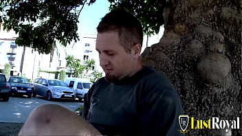 Jakeline made a big dick cum on the beach