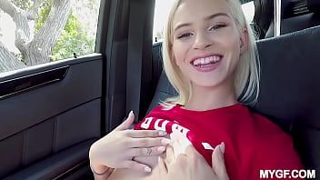 Petite blonde can't wait for dick