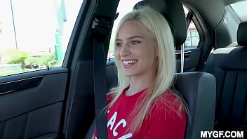 Petite blonde can't wait for dick