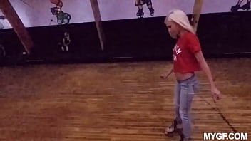 Petite blonde can't wait for dick