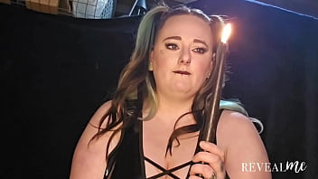 Revealme curvy babe smoking fire play and wax drip fetish