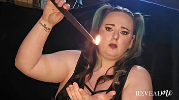 Revealme curvy babe smoking fire play and wax drip fetish