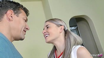 Flexible Blonde Small Tits Teen Cheerleader Talk To Hard Fuck By Step Dad Before Massive Facial Cumshot thumbnail