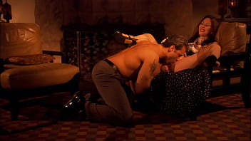 Brunette big titted riding cock