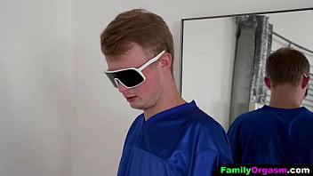 Booty blonde needs her brother's aprobation to join the team crew