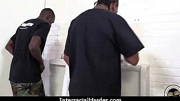 Hot cougar cums hard on young black cock 12