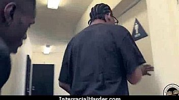 Hot cougar cums hard on young black cock 12