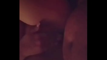 L gets load on her stomach