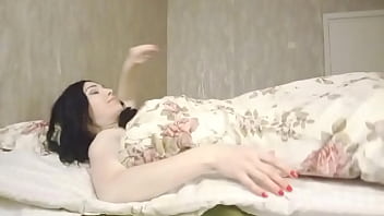 Strong orgasm by dint of a fake cock and a butt plug double penetration