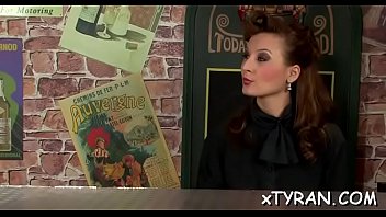 Chick bends over for spanking