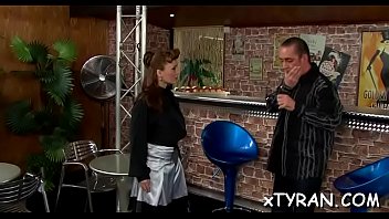 Chick bends over for spanking