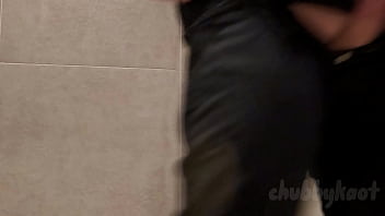 Chubbykaot edging cums in the gym bathroom