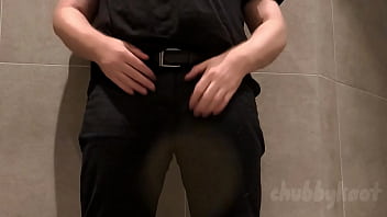 Chubbykaot edging cums in the gym bathroom