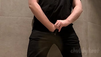 Chubbykaot edging cums in the gym bathroom