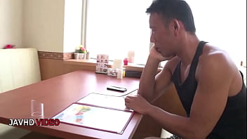 Uniformed asian beauty delivers an unforgettable oral experience