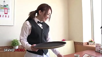 Uniformed asian beauty delivers an unforgettable oral experience