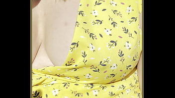 Milf exposes her perfect boobs outdoors