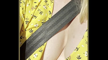 Milf exposes her perfect boobs outdoors