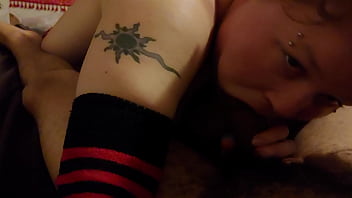 Chaoticbeauty66 having some fun giving her sexy man head