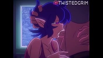 Wife giving blowjob while tv has no signal