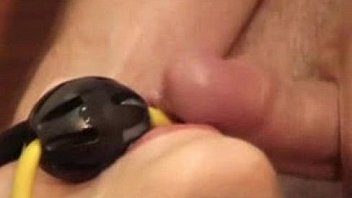 Tied amateur gets pounded on back with ballgag