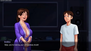 Summertime saga by darkcookie gets a boner while watching a movie with his stepmom big tits stepmom loves big cocks