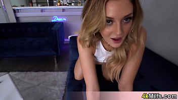 Busty stepmom celebrating her new bed