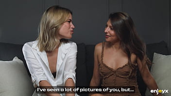 Two skinny girls ada lapiedra and talia mint are shocked by a huge dick