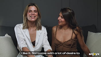 Two skinny girls ada lapiedra and talia mint are shocked by a huge dick