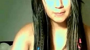 Cute latin teen play with pussy on cam