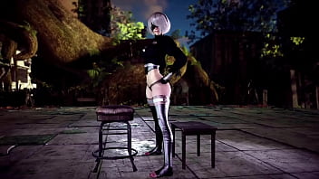 Pure naive 2b demonstrates a new lewd instructions to gratify his commander