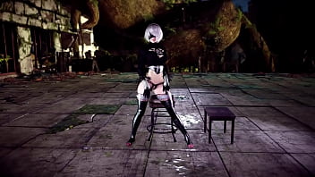 Pure naive 2b demonstrates a new lewd instructions to gratify his commander