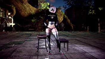 Pure naive 2b demonstrates a new lewd instructions to gratify his commander