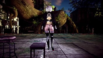 Pure naive 2b demonstrates a new lewd instructions to gratify his commander