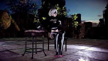 Pure naive 2b demonstrates a new lewd instructions to gratify his commander